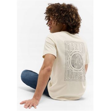 Tricou Barbati -  Austin - Regular Fit - Maneca Scurta - Decolteu Rotund - Cu Logo - Bumbac - Design Clasic - Bej - Bej