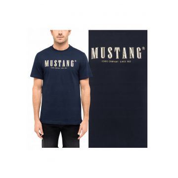 Tricou Barbati -  Austin - Regular Fit - Maneca Scurta - Decolteu Rotund - Cu Logo - Bumbac - Design Clasic - M INTL - Albastru