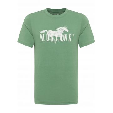 Tricou Barbati -  Austin - Regular Fit - Maneca Scurta - Decolteu Rotund - Cu Logo - Bumbac - Design Clasic - M INTL - Verde