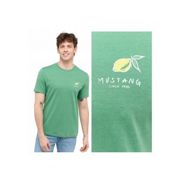 Tricou Barbati -  Austin - Regular Fit - Maneca Scurta - Decolteu Rotund - Cu Logo - Bumbac - Design Clasic - S INTL - Verde