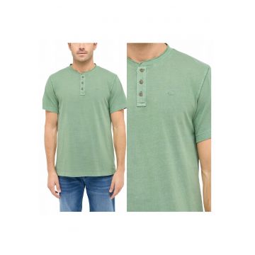 Tricou Barbati -  Austin - Regular Fit - Maneca Scurta - Decolteu Rotund - Cu Logo - Bumbac - Design Clasic - Verde