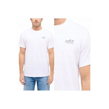 Tricou Barbati -  Austin - Regular Fit - Maneca Scurta - Decolteu Rotund - Cu Logo - Bumbac - Design Clasic - XL INTL - Alb