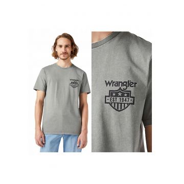 Tricou Barbati -  Graphic Tee - Regular Fit - Maneca Scurta - Decolteu Rotund - Cu Logo - Bumbac - Design Clasic - M INTL - Gri