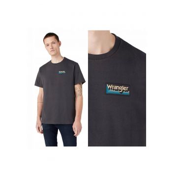 Tricou Barbati -  Graphic Tee - Regular Fit - Maneca Scurta - Decolteu Rotund - Cu Logo - Bumbac - Design Clasic - M INTL - Negru