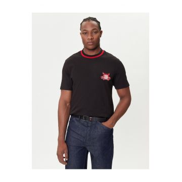 Tricou barbati  negru/rosu - bumbac