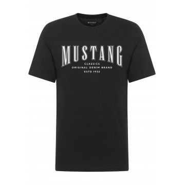 Tricou Barbati -  Style Alex - Regular Fit - Maneca Scurta - Decolteu Rotund - Cu Logo - Bumbac - Design Clasic - Negru