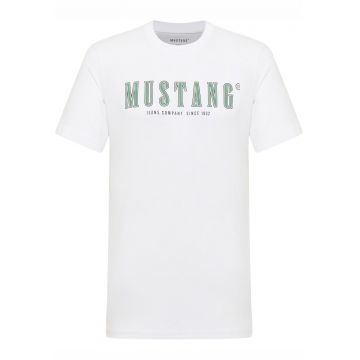 Tricou Barbati -  Style Austin - Regular Fit - Maneca Scurta - Decolteu Rotund - Cu Logo - Bumbac - Design Clasic - M INTL - Alb