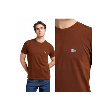 Tricou Barbati -  Tee - Regular Fit - Maneca Scurta - Decolteu Rotund - Cu Logo - Bumbac - Design Clasic - Bronz