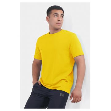 Tricou cu maneca scurta din bumbac pentru barbati - Galben