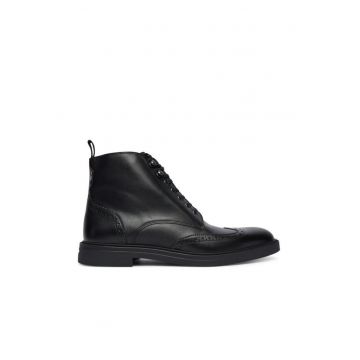 barbati  piele naturala - negru - model Calev - Negru