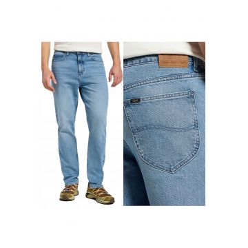 Blugi Barbati -  Austin - Slim Fit - Talie Medie - 5 Buzunare - Fermoar - Lungi - Bumbac - W32-L30 US - Albastru