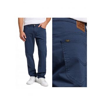 Blugi Barbati -  Daren Zip Fly - Straight Fit - Talie Medie - 5 Buzunare - Fermoar - Lungi - Bumbac - Albastru - Albastru