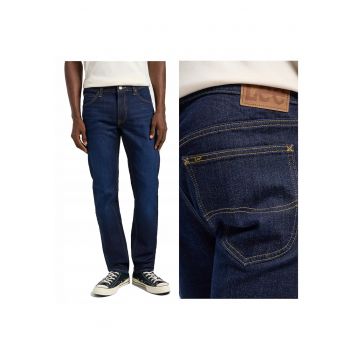 Blugi Barbati -  Daren Zip Fly - Straight Fit - Talie Medie - 5 Buzunare - Fermoar - Lungi - Bumbac - W32-L36 US - Albastru