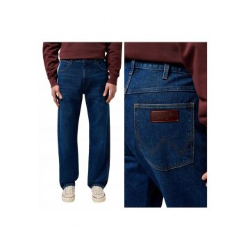 Blugi Barbati -  Frontier - Fit - Talie Medie - 5 Buzunare - Ferwfwqqmoar - Lungi - Bumbac - Albastru - Albastru