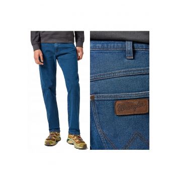 Blugi Barbati -  Frontier - Straight Fit - Talie Medie - 5 Buzunare - Fermoar - Lungi - Bumbac - W33-L30 US - Albastru