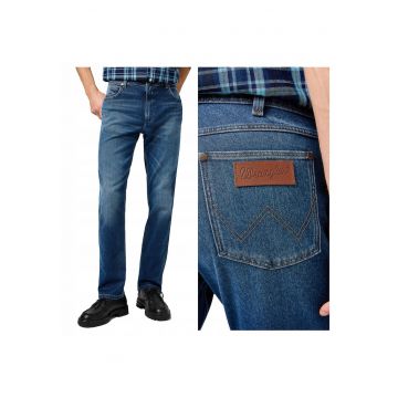 Blugi Barbati -  Greensboro - Straight Fit - Talie Medie - 5 Buzunare - Fermoar - Lungi - Bumbac - W30-L34 US - Albastru