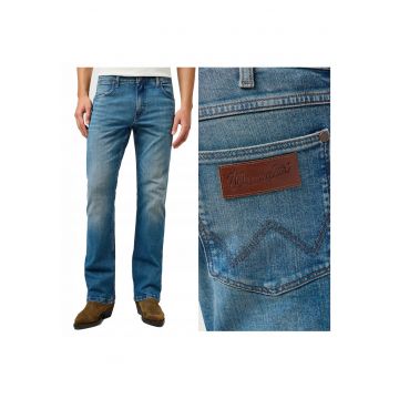 Blugi Barbati -  Horizon - Straight Fit - Talie Inalta - 5 Buzunare - Fermoar - Lungi - Bumbac - W36-L34 US - Albastru