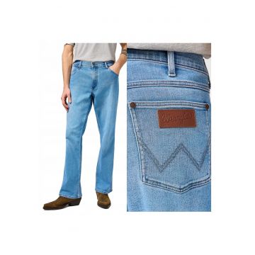 Blugi Barbati -  Horizon - Straight Fit - Talie Medie - 5 Buzunare - Fermoar - Lungi - Bumbac - W32-L32 US - Albastru