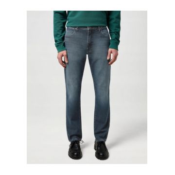 Blugi Barbati -  Larston - Slim Fit - Talie Joasa - 5 Buzunare - Fermodwqfwqar - Lungi - Bumbac - Albastru - Albastru