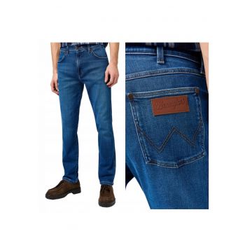 Blugi Barbati -  Larston - Slim Fit - Talie Medie - 5 Buzunare - Fermoar - Lungi - Bumbac - W33-L34 US - Albastru