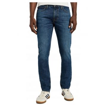 Blugi Barbati -  Luke - Skinny Fit - Talie Medie - 5 Buzunare - Fermoar - Lungi - Bumbac - W32-L34 US - Albastru