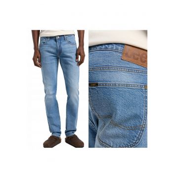 Blugi Barbati -  Luke - Slim Fit - Talie Medie - 5 Buzunare - Fermoar - Lungi - Bumbac - W32-L32 US - Albastru