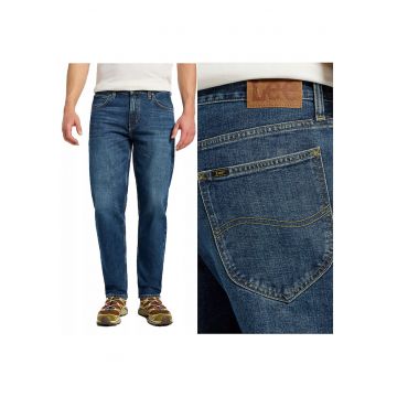 Blugi Barbati -  Oscar - Loose Fit - Talie Medie - 5 Buzunare - Fermoar - Lungi - Bumbac - W30-L34 US - Albastru