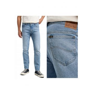 Blugi Barbati -  Rider - Slim Fit - Talie Medie - 5 Buzunare - Fermoar - Lungi - Bumbac - Albastru - Albastru