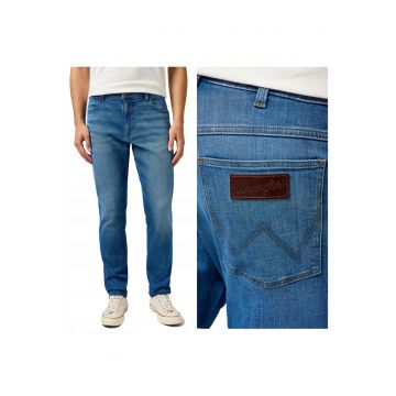 Blugi Barbati -  River - Fit - Talie Medie - 5 Buzunare - Fermdwqoar - Lungi - Bumbac - Albastru - Albastru