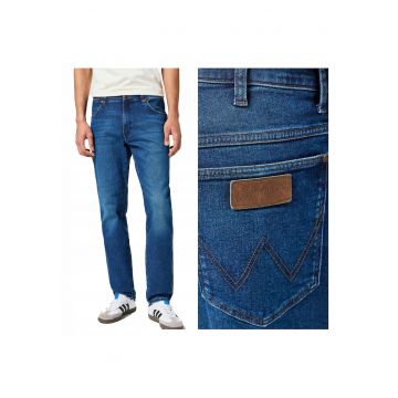 Blugi Barbati -  River - Slim Fit - Talie Inalta - 5 Buzunare - Fermoar - Lungi - Bumbac - W30-L34 US - Albastru