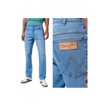 Blugi Barbati -  River - Slim Fit - Talie Medie - 5 Buzunare - Fermoar - Lungi - Bumbac - W30-L34 US - Albastru