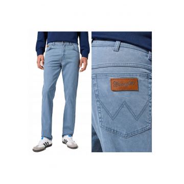 Blugi Barbati -  Texas Slim - Slim Fit - Talie Joasa - 5 Buzunare - Fermoar - Lungi - Bumbac - W32-L34 US - Albastru