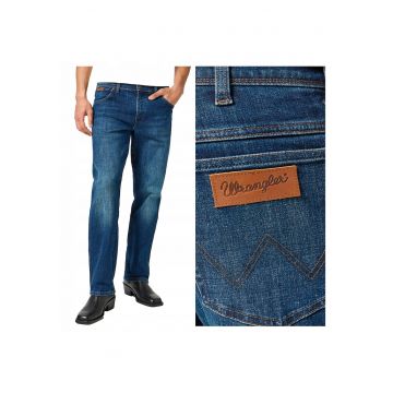 Blugi Barbati -  Texas - Straight Fit - Talie Medie - 5 Buzunare - Fermoar - Lungi - Bumbac - W34-L34 US - Albastru