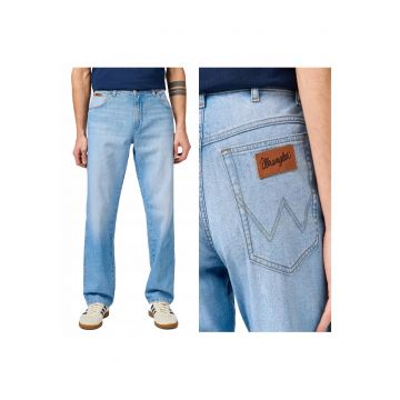 Blugi Barbati -  Texas - Straight Fit - Talie Medie - 5 Buzunare - Fermoar - Lungi - Bumbac - W40-L30 US - Albastru