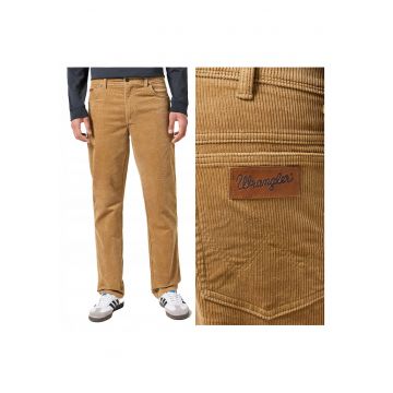 Blugi Barbati -  Texas - Straight Fit - Talie Medie - Fermoar - Lungi - 5 Buzunare - Bumbac - Maro - Bej
