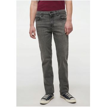 Blugi Barbati -  Tramper Straight - Loose Fit - Talie Medie - Fermoar - Lungi - 5 Buzunare - Bumbac - Negru - Negru