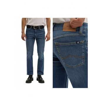 Blugi Barbati -  Tramper Straight - Straight Fit - Talie Medie - 5 Buzunarwqfwe - Fermoar - Lungi - Bumbac - Albastru - Albastru