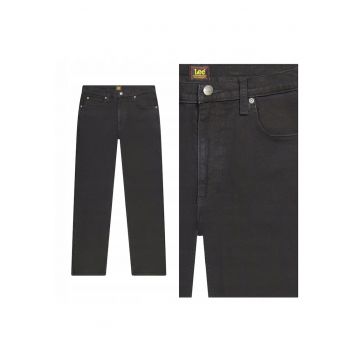 Blugi Barbati -  West - Loose Fit - Talie Medie - 5 Buzunare - Fermoar - Lungi - Bumbac - Negru - Negru
