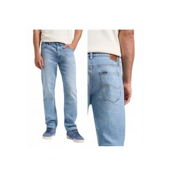 Blugi Barbati -  West - Straight Fit - Talie Medie - 5 Buzunare - Fermoar - Lungi - Bumbac - W31-L32 US - Albastru