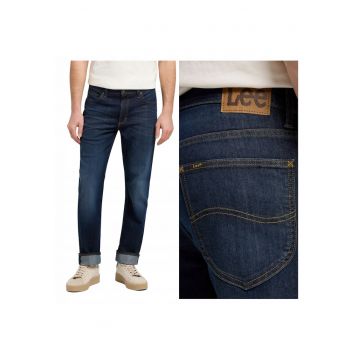 Blugi Barbati -  West Strong - Straight Fit - Talie Medie - 5 Buzunare - Fermoar - Lungi - Bumbac - W31-L32 US - Albastru