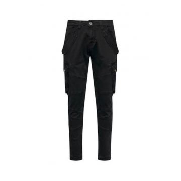 Pantaloni pentru barbati -  bumbac/elastan - negru