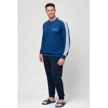 Pijama barbati  LP2122 - set 2 piese - bumbac - Albastru