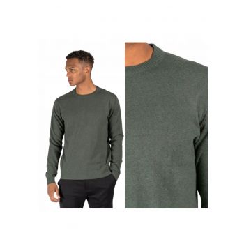 Pulover Barbati -  Dustin - Regular Fit - Fara Inchidere - Decolteu Rotund - Maneci Lungi - Fara Buzunare - Bumbac - S INTL - Verde