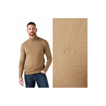 Pulover Barbati -  Lead Grey - Regular Fit - Fara Inchidere - Decolteu Rotund - Maneci Lungi - Fara Buzunare - Bumbac - 2XL INTL - Bej