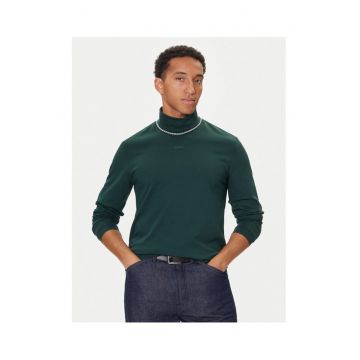 Pulover cu guler inalt pentru barbati  verde - bumbac