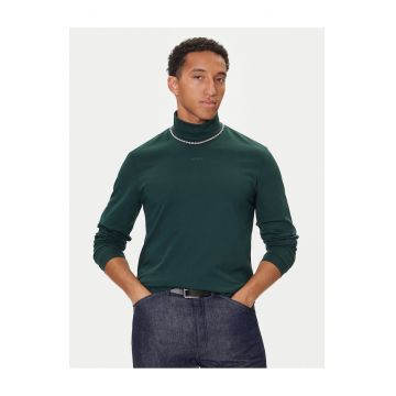 Pulover cu guler inalt pentru barbati  verde - bumbac