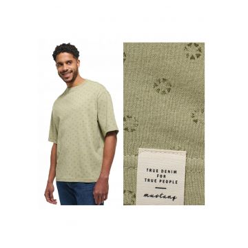 Tricou Barbati -  Aidan C Aop - Regular Fit - Maneca Scurta - Decolteu Rotund - Cu Logo - Bumbac - Design Clasic - S INTL - Verde