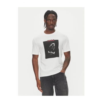 Tricou barbati  alb/negru - bumbac -