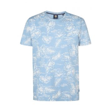 Tricou barbati  albastru - bumbac - cu model