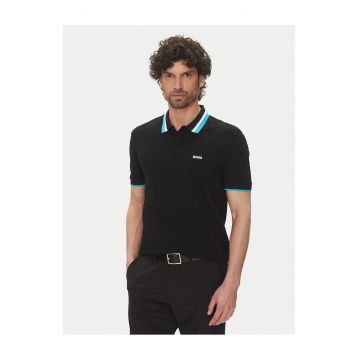 Tricou barbati  negru - bumbac - model polo